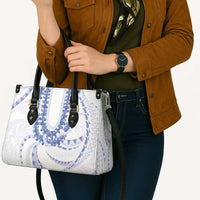 Aloha Lei Onaona Leather Bag Navy Blue Hawaiian Tribal Pattern - Polynesian Pride