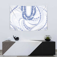 Aloha Lei Onaona Tapestry Navy Blue Hawaiian Tribal Pattern