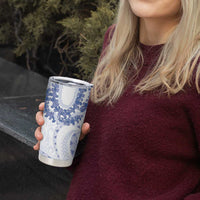 Aloha Lei Onaona Tumbler Cup Navy Blue Hawaiian Tribal Pattern
