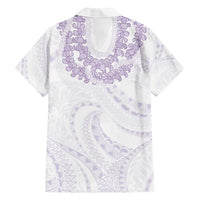 Aloha Lei Onaona Family Matching Off Shoulder Maxi Dress and Hawaiian Shirt Purple Hawaiian Tribal Pattern LT9 - Polynesian Pride