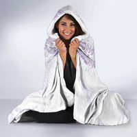Aloha Lei Onaona Hooded Blanket Purple Hawaiian Tribal Pattern