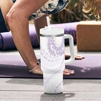 Aloha Lei Onaona Tumbler With Handle Purple Hawaiian Tribal Pattern