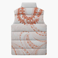 Aloha Lei Onaona Sleeveless Puffer Jacket Red Hawaiian Tribal Pattern - Polynesian Pride