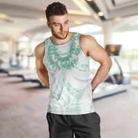 Aloha Lei Onaona Men Tank Top Sage Green Hawaiian Tribal Pattern