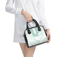 Aloha Lei Onaona Shoulder Handbag Sage Green Hawaiian Tribal Pattern