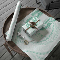 Aloha Lei Onaona Wrapping Paper Sage Green Hawaiian Tribal Pattern - Polynesian Pride