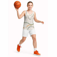 Aloha Lei Mikioi Basketball Jersey Beige Polynesian Tribal Tatau Pattern - Polynesian Pride
