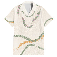 Aloha Lei Mikioi Family Matching Off The Shoulder Long Sleeve Dress and Hawaiian Shirt Beige Polynesian Tribal Tatau Pattern LT9 Dad's Shirt - Short Sleeve Beige - Polynesian Pride