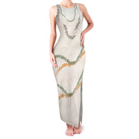 Aloha Lei Mikioi Family Matching Tank Maxi Dress and Hawaiian Shirt Beige Polynesian Tribal Tatau Pattern LT9 Mom's Dress Beige - Polynesian Pride