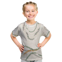 Aloha Lei Mikioi Kid T Shirt Beige Polynesian Tribal Tatau Pattern