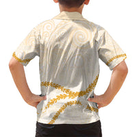 Aloha Lei Mikioi Family Matching Short Sleeve Bodycon Dress and Hawaiian Shirt Gold Polynesian Tribal Tatau Pattern LT9 - Polynesian Pride