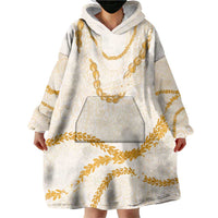 Aloha Lei Mikioi Wearable Blanket Hoodie Gold Polynesian Tribal Tatau Pattern