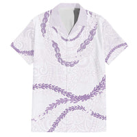 Aloha Lei Mikioi Family Matching Long Sleeve Bodycon Dress and Hawaiian Shirt Purple Polynesian Tribal Tatau Pattern LT9 Dad's Shirt - Short Sleeve Purple - Polynesian Pride