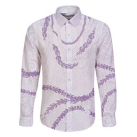 Aloha Lei Mikioi Family Matching Long Sleeve Bodycon Dress and Hawaiian Shirt Purple Polynesian Tribal Tatau Pattern LT9 Dad's Shirt - Long Sleeve Purple - Polynesian Pride