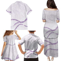 Aloha Lei Mikioi Family Matching Puletasi and Hawaiian Shirt Purple Polynesian Tribal Tatau Pattern LT9 - Polynesian Pride