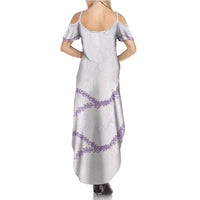 Aloha Lei Mikioi Family Matching Summer Maxi Dress and Hawaiian Shirt Purple Polynesian Tribal Tatau Pattern LT9 - Polynesian Pride