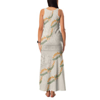 Aloha Pakalana and Puakenikeni Lei Family Matching Tank Maxi Dress and Hawaiian Shirt Beige Hawaiian Pattern LT9 - Polynesian Pride