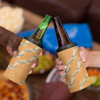 Aloha Pakalana and Puakenikeni Lei 4 in 1 Can Cooler Tumbler Gold Hawaiian Pattern