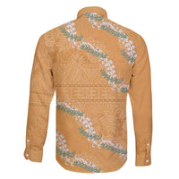 Aloha Pakalana and Puakenikeni Lei Family Matching Puletasi and Hawaiian Shirt Gold Hawaiian Pattern LT9 - Polynesian Pride