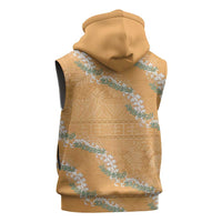 Aloha Pakalana and Puakenikeni Lei Sleeveless Zip Hoodie Gold Hawaiian Pattern LT9 - Polynesian Pride