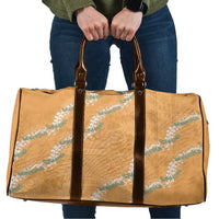 Aloha Pakalana and Puakenikeni Lei Travel Bag Gold Hawaiian Pattern - Polynesian Pride