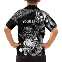 Personalised New Zealand Potae Pango Cricket Family Matching Off Shoulder Maxi Dress and Hawaiian Shirt Special Maori Hei Tiki Tribal Tattoo LT9 - Polynesian Pride