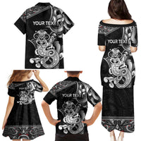 Personalised New Zealand Potae Pango Cricket Family Matching Puletasi and Hawaiian Shirt Special Maori Hei Tiki Tribal Tattoo LT9 - Polynesian Pride