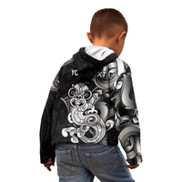 Personalised New Zealand Potae Pango Cricket Kid Hoodie Special Maori Hei Tiki Tribal Tattoo LT9 - Polynesian Pride