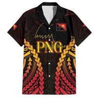 Custom Papua New Guinea Cricket Family Matching Off Shoulder Maxi Dress and Hawaiian Shirt Go Barramundis LT9 Dad's Shirt - Short Sleeve Black - Polynesian Pride