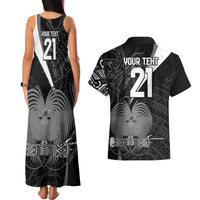 Custom Papua New Guinea Cricket Couples Matching Tank Maxi Dress and Hawaiian Shirt Tribal Bird of Paradise Tattoo LT9 - Polynesian Pride