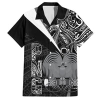 Custom Papua New Guinea Cricket Family Matching Short Sleeve Bodycon Dress and Hawaiian Shirt Tribal Bird of Paradise Tattoo LT9 Dad's Shirt - Short Sleeve Black - Polynesian Pride