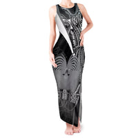 Custom Papua New Guinea Cricket Tank Maxi Dress Tribal Bird of Paradise Tattoo LT9 Women Black - Polynesian Pride