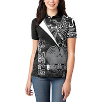 Custom Papua New Guinea Cricket Women Polo Shirt Tribal Bird of Paradise Tattoo LT9 - Polynesian Pride