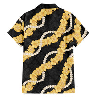 Aloha Melemele Hibiscus Pikake Lei Family Matching Off Shoulder Maxi Dress and Hawaiian Shirt Hawaiian Quilt Pattern LT9 - Polynesian Pride