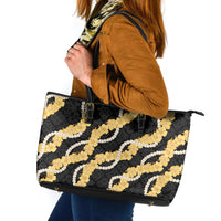 Aloha Melemele Hibiscus Pikake Lei Leather Tote Bag Hawaiian Quilt Pattern