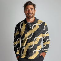 Aloha Melemele Hibiscus Pikake Lei Long Sleeve Polo Shirt Hawaiian Quilt Pattern LT9 - Polynesian Pride