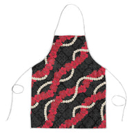 Aloha Ula'ula Hibiscus Pikake Lei Apron Hawaiian Quilt Pattern LT9 Black - Polynesian Pride