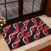 Aloha Ula'ula Hibiscus Pikake Lei Rubber Doormat Hawaiian Quilt Pattern
