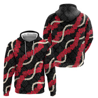Aloha Ula'ula Hibiscus Pikake Lei Zip Hoodie Hawaiian Quilt Pattern