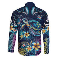 Plumeria Turtles Traditional Tribal Family Matching Off Shoulder Short Dress and Hawaiian Shirt LT9 - Polynesian Pride
