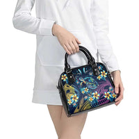 Plumeria Turtles Traditional Tribal Shoulder Handbag