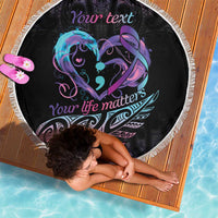 Personalised Your Life Matters Beach Blanket Suicide Prevention Awareness Semicolon Heart