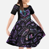 Personalised Your Life Matters Kid Short Sleeve Dress Suicide Prevention Awareness Semicolon Heart