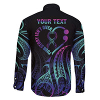 Personalised Your Story Isn't Over Family Matching Off The Shoulder Long Sleeve Dress and Hawaiian Shirt Suicide Prevention Awareness Semicolon Heart LT9 - Polynesian Pride