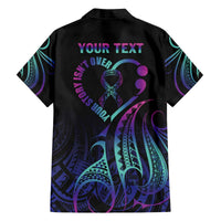 Personalised Your Story Isn't Over Family Matching Puletasi and Hawaiian Shirt Suicide Prevention Awareness Semicolon Heart LT9 - Polynesian Pride