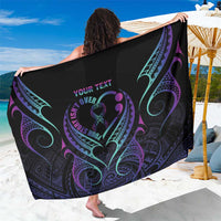 Personalised Your Story Isn't Over Sarong Suicide Prevention Awareness Semicolon Heart LT9 One Size 44 x 66 inches Black - Polynesian Pride