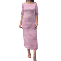 Custom New Zealand Basketball Indigenous Family Matching Puletasi and Hawaiian Shirt LT9 Mom's Dress Pink - Polynesian Pride