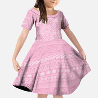 Custom New Zealand Basketball Indigenous Family Matching Summer Maxi Dress and Hawaiian Shirt LT9 Daughter's Dress Pink - Polynesian Pride