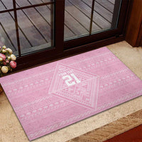 Custom New Zealand Basketball Indigenous Rubber Doormat - Polynesian Pride
