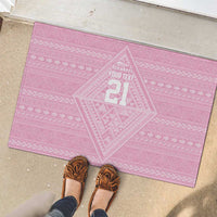 Custom New Zealand Basketball Indigenous Rubber Doormat - Polynesian Pride